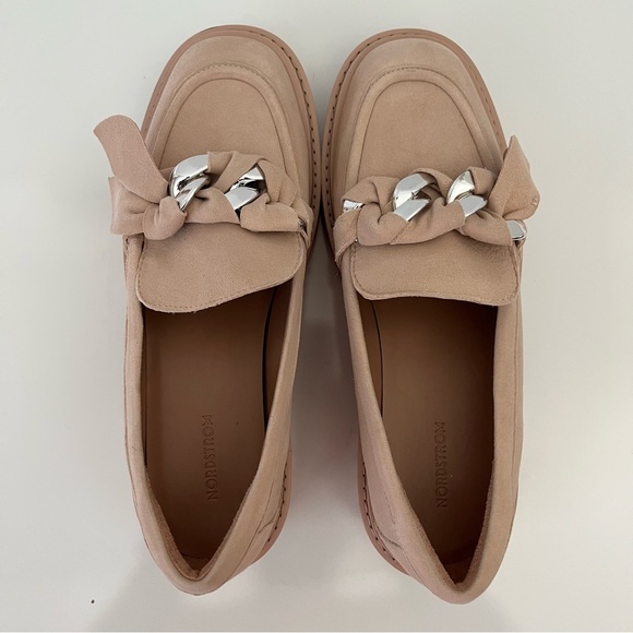 NORDSTROM Trinity Lug Sole Leather Loafer In Pink Peach NEW - Picture 8 of 13